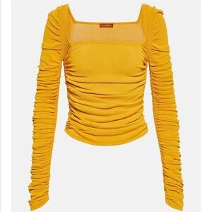 Altuzarra Asgard Goldenrod Long Sleeve Ruched Sweater Size Small Designer